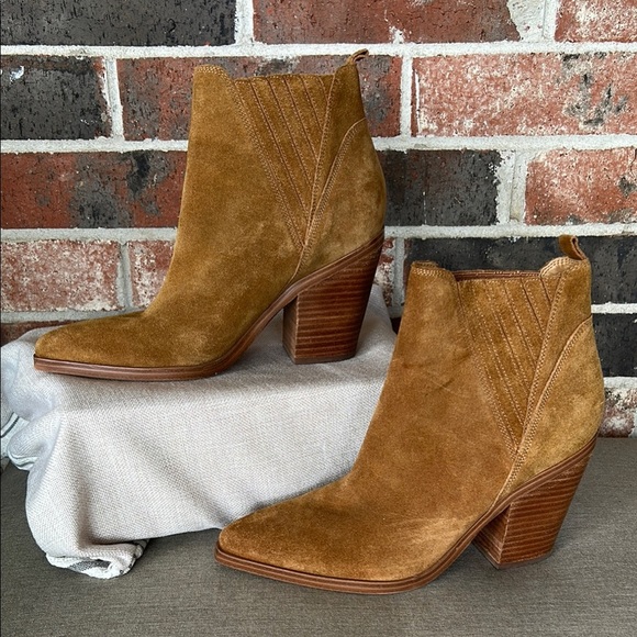 Marc Fisher Ltd Tan Suede Ankle Booties - Picture 1 of 14